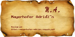 Mayerhofer Adrián névjegykártya