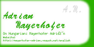 adrian mayerhofer business card